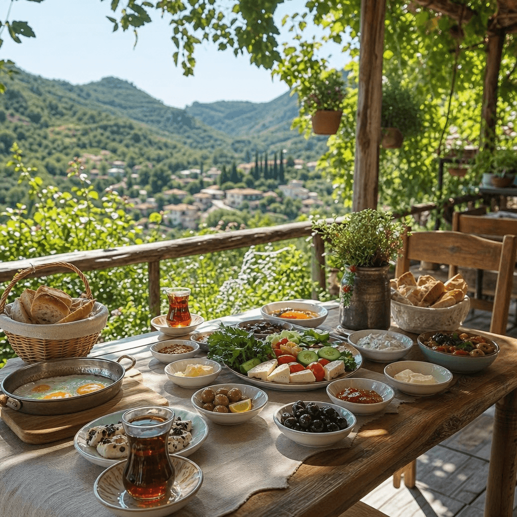 Organic Breakfast Spots in the Village of İslamlar, Kalkan